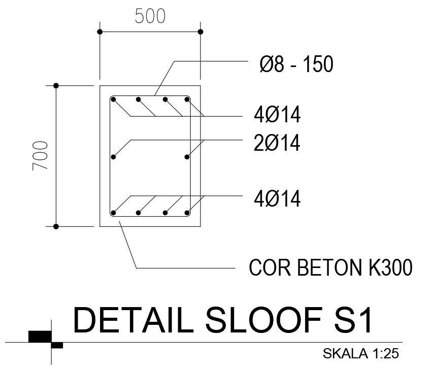 D Drawing Of Sloof Details In Autocad Cad File Dwg File Cadbull