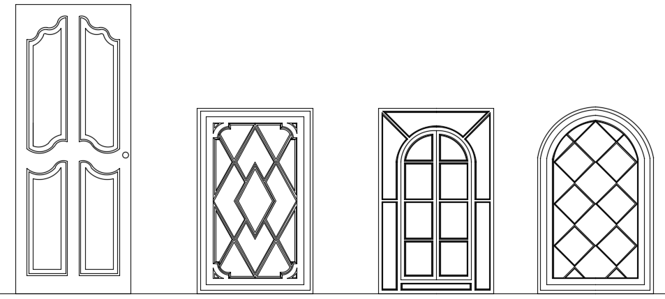 2D main door AutoCAD drawing is given in this file - Cadbull