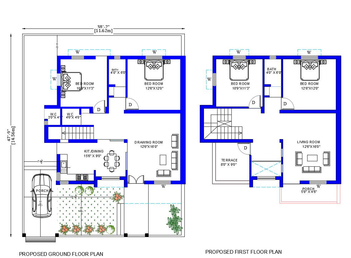 2 Storey House Plan Complete Construction Drawing Cad Files Dwg Files Plans And Details