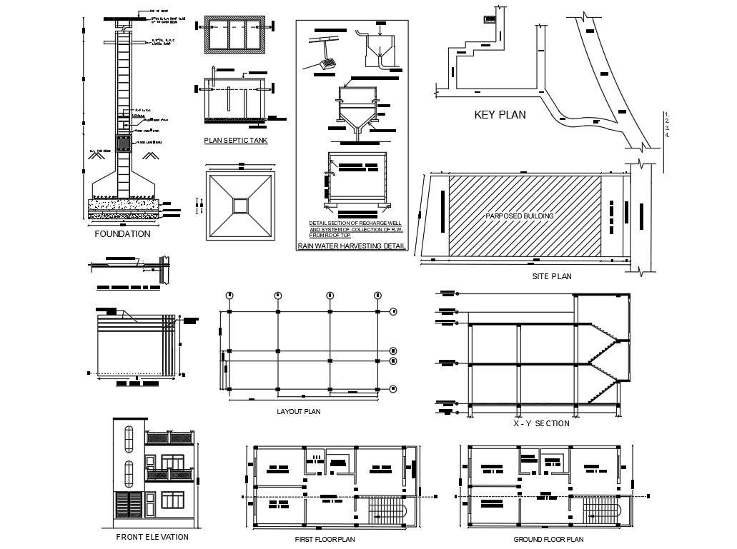 2 Storey House Working Plan AutoCAD File - Cadbull