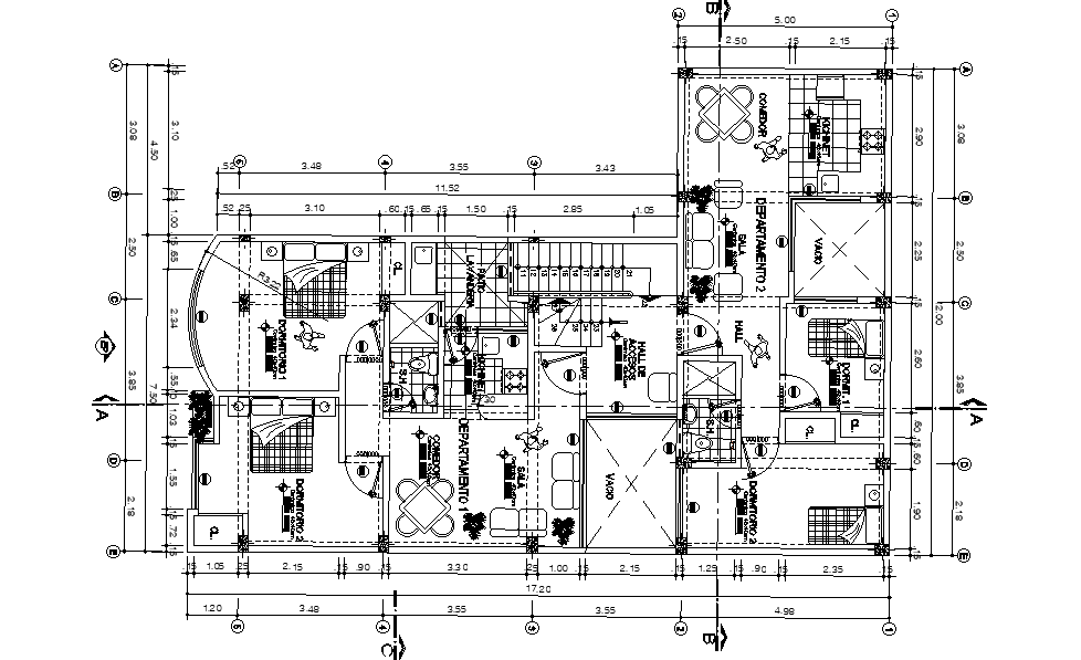 2 Unit Typical Apartment House layout Plan AutoCAD Drawing DWG File ...