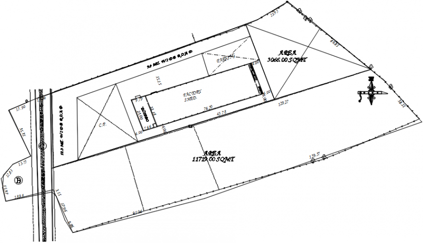 2 d cad drawing of zak block plot wide road Auto Cad software Cadbull