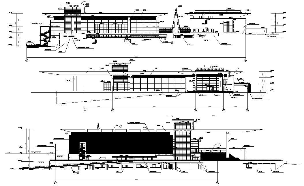 2d Building Elevation design AutoCAD Drawing - Cadbull