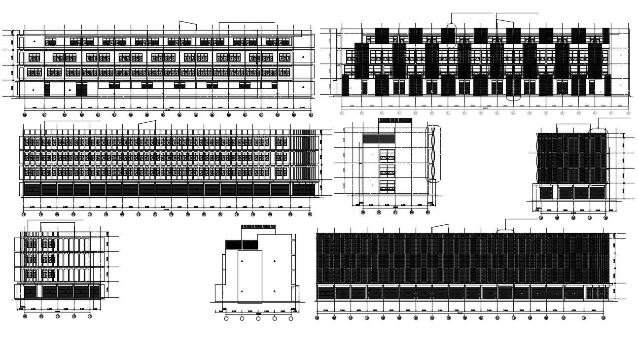 2d Building elevation design CAD Drawing - Cadbull