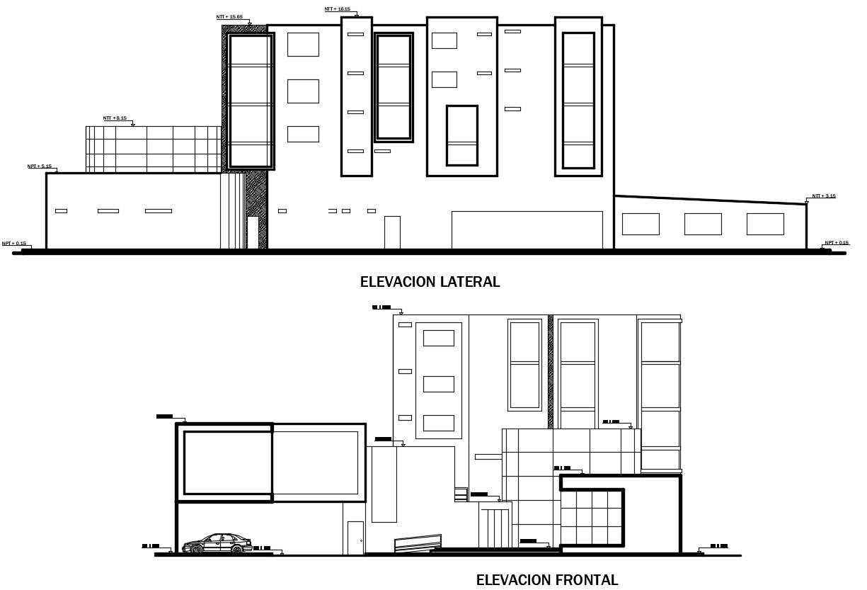 2d Front Elevation Drawings