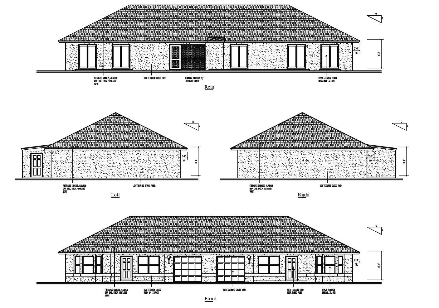 2d Drawing of the house with elevation in AutoCAD Cadbull