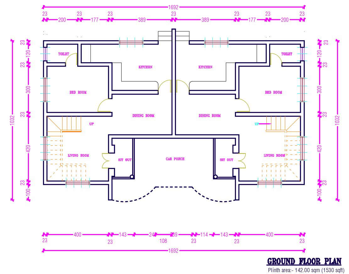 2d Ground Floor Plan - Cadbull