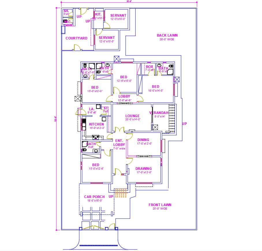 2d house plan in autocad - Cadbull