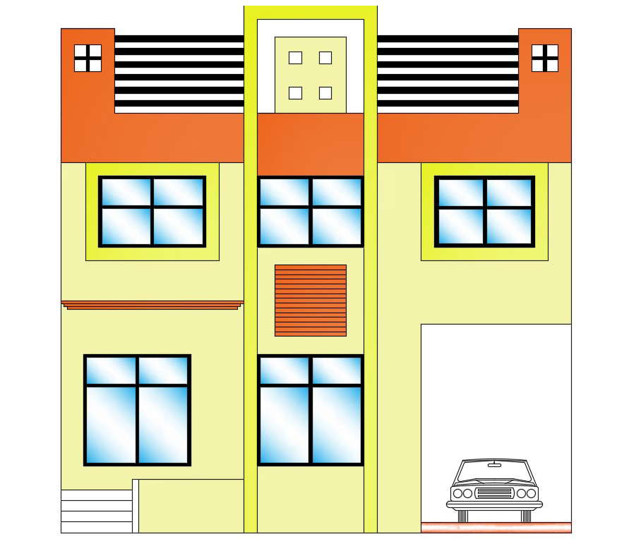 2d Beautiful house design cad drawing is given in this cad file