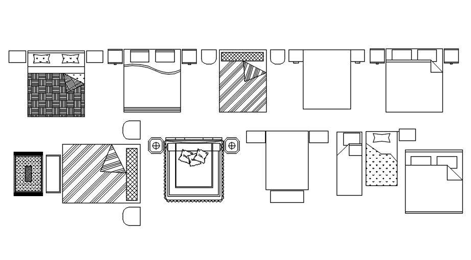 2d Bed cad blocks in AutoCAD, dwg files. - Cadbull