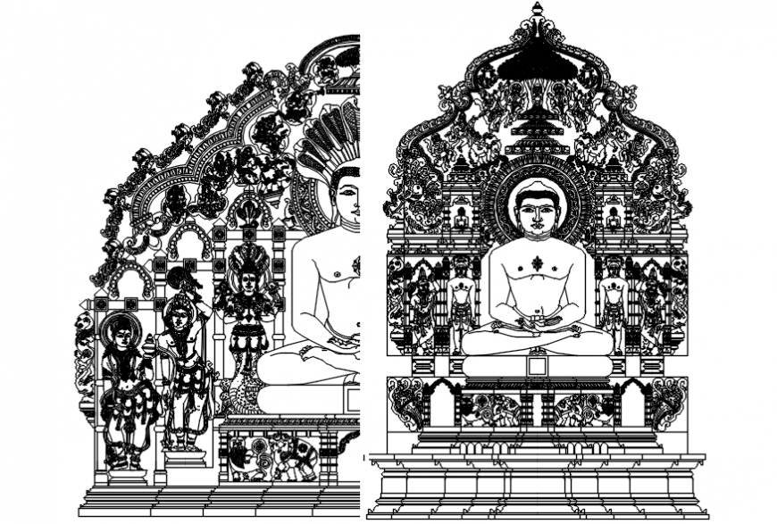 buddha statue plan cad drawing - popartillustrationretromen