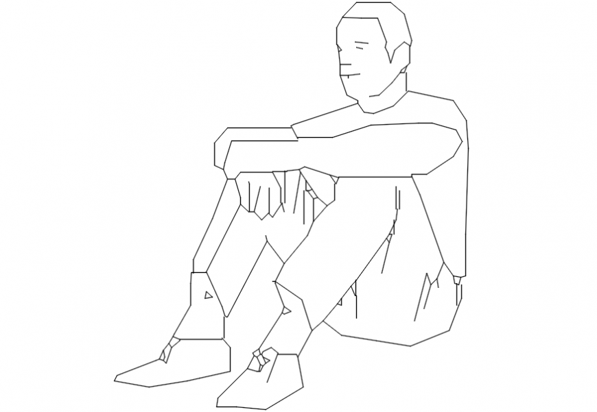 Sketch of a man sitting on the bench 22159834 Vector Art at Vecteezy