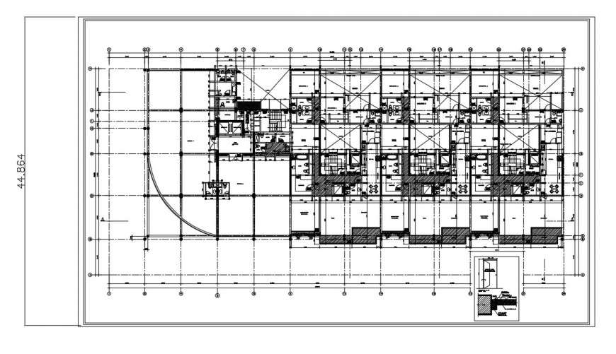 2d cad drawing of flat elevation view auto cad software - Cadbull