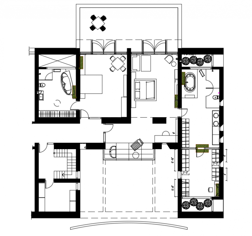 2d cad  drawing of home  plan  interior autocad  software  
