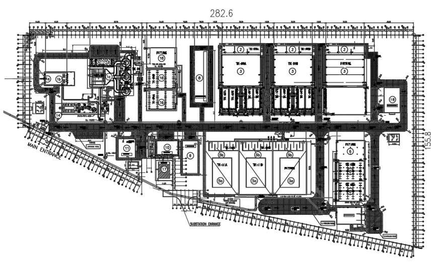 2d cad drawing of modified site layout exterior autocad software - Cadbull