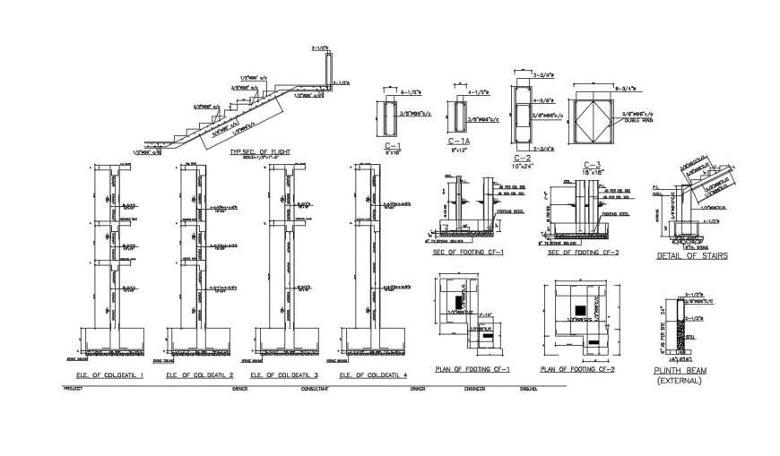 Section view of the plinth beam is given in this 2D Autocad DWG drawing  file. Download the Autocad DWG drawing file. - Cadbull | Autocad, Beams,  Plinths