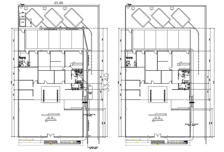 2d cad drawing of plumbing floor plan autocad software