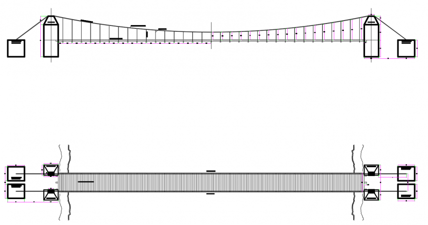 Sketch lines of suspension bridge, 3d rendering. Computer digital drawing  Stock Photo - Alamy