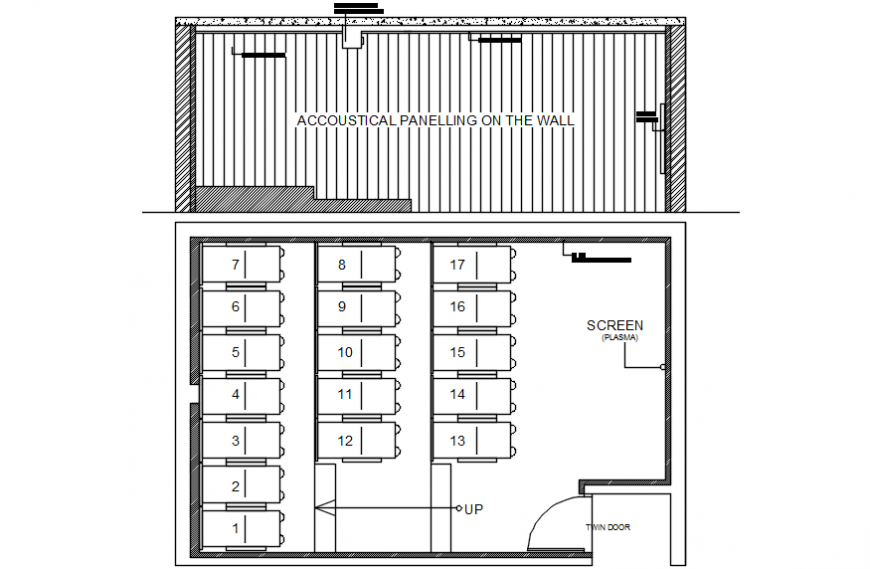 2d Cad Drawing Of Tv Lounge Area Material Autocad Software Cadbull   2d Cad Drawing Of Tv Lounge Area Material Autocad Software 18052019051846 