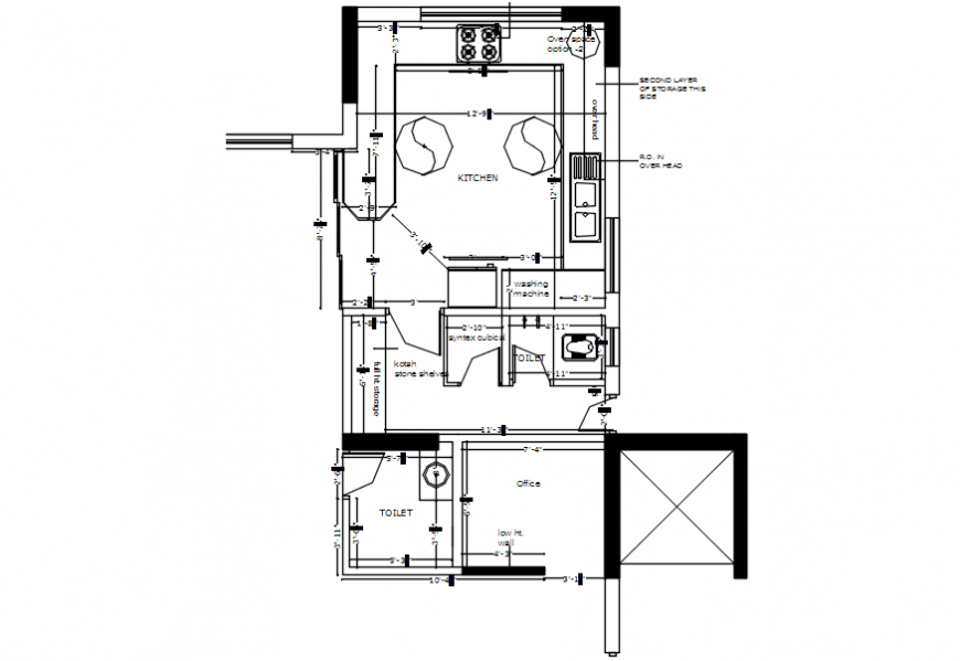2d drawing of kitchen floor plan details in autocad file ...