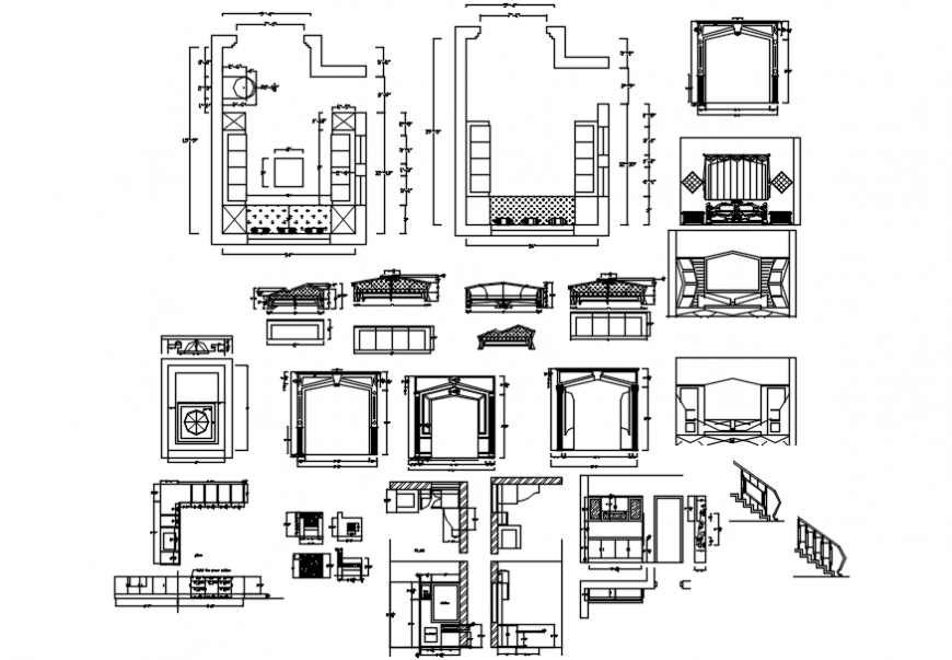 2d Interior Design Of Drawing Room Dwg File Cadbull