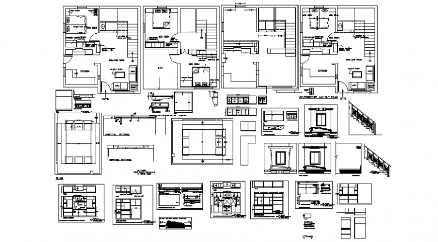 2d layout drawing plan of house autocad software file - Cadbull