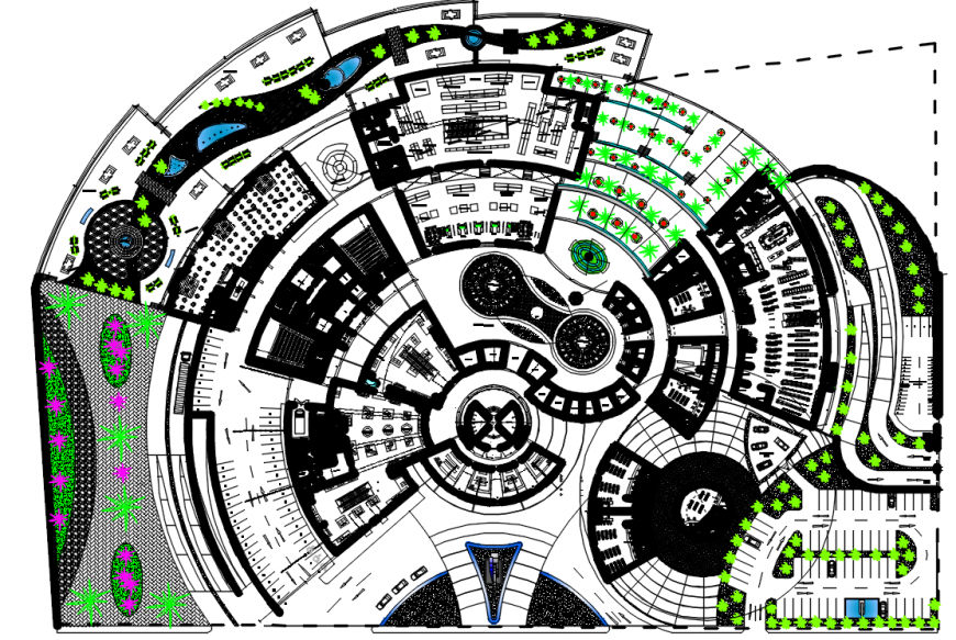 2D Layout plan of building drawing - Cadbull