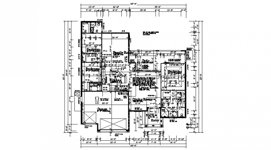 2d layout plan of house drawings details in autocad software file - Cadbull