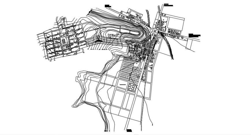 2d map cad drawing top view - Cadbull