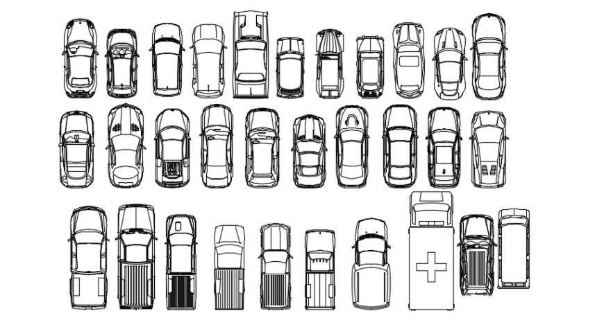 2d vehicle blocks dwg file - Cadbull