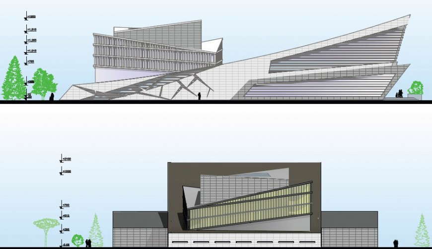 2d view of commercial building hub drawing Cadbull