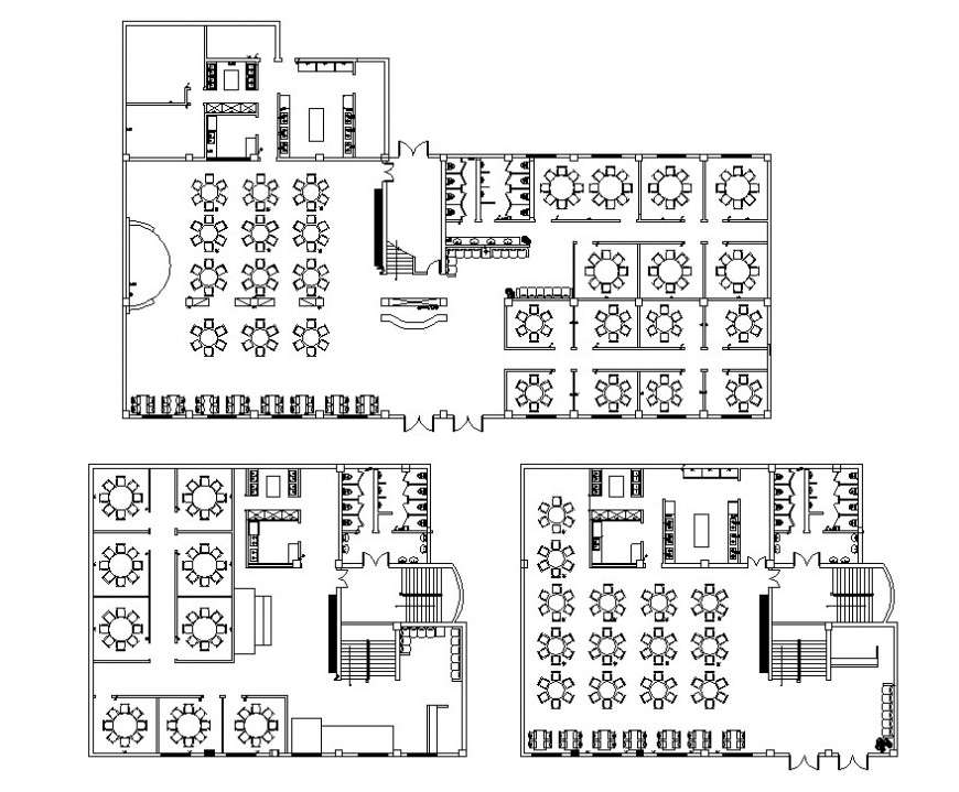 2d view of hotel  plan  and furniture detail CAD block 