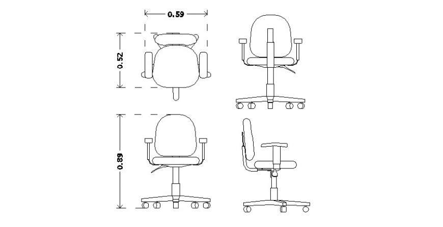 2d view of Movable chair CAD blocks layout autocad file - Cadbull