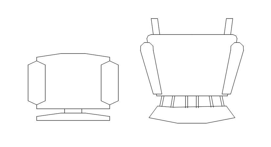 2d Cad Block Plan Of Chair In Autocad, Dwg File. - Cadbull