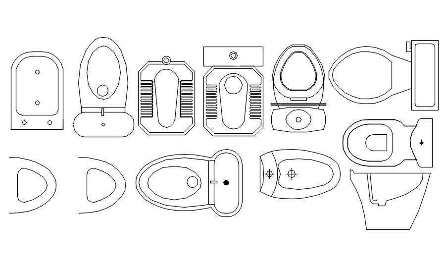 2d cad blocks of toilets in AutoCAD, dwg file. - Cadbull