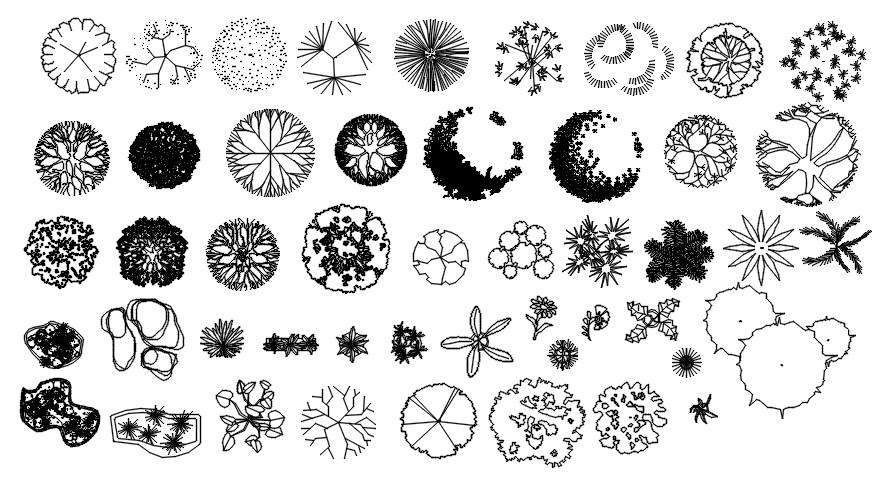 2d cad blocks of trees plan in AutoCAD, dwg file. - Cadbull