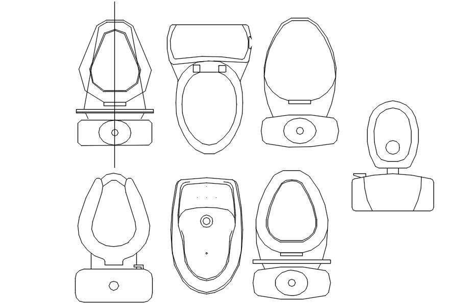 2d cad blocks plan of WC in AutoCAD, dwg file. - Cadbull