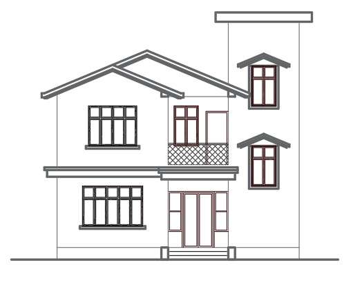 2d cad home elevation design given in this autocad file Download free  autocad drawing file  Cadbull