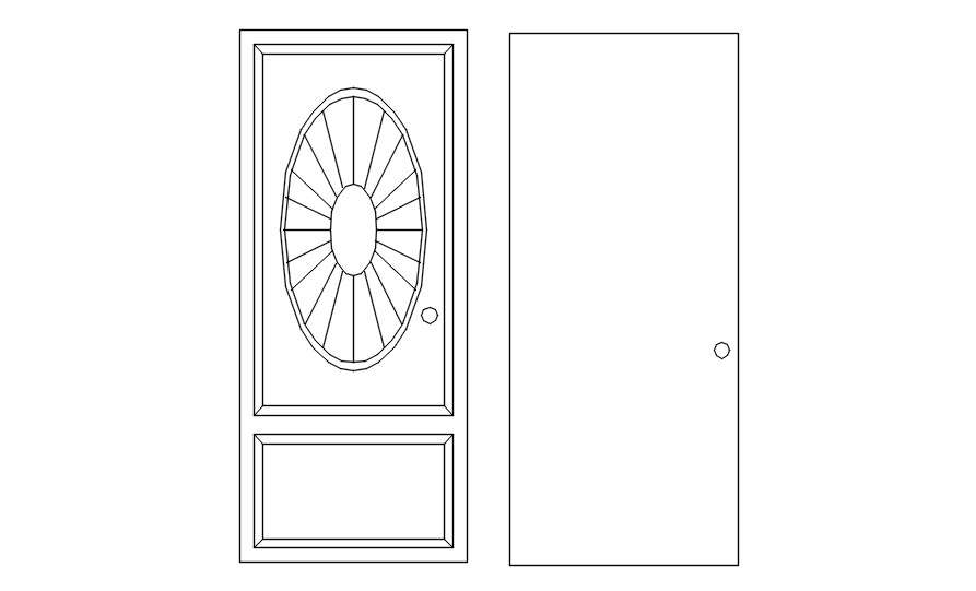 2d door wooden frame cad block in AutoCAD, dwg file. - Cadbull