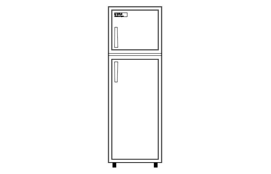 D Drawing Block Of Fridge In Autocad Dwg File Cadbull