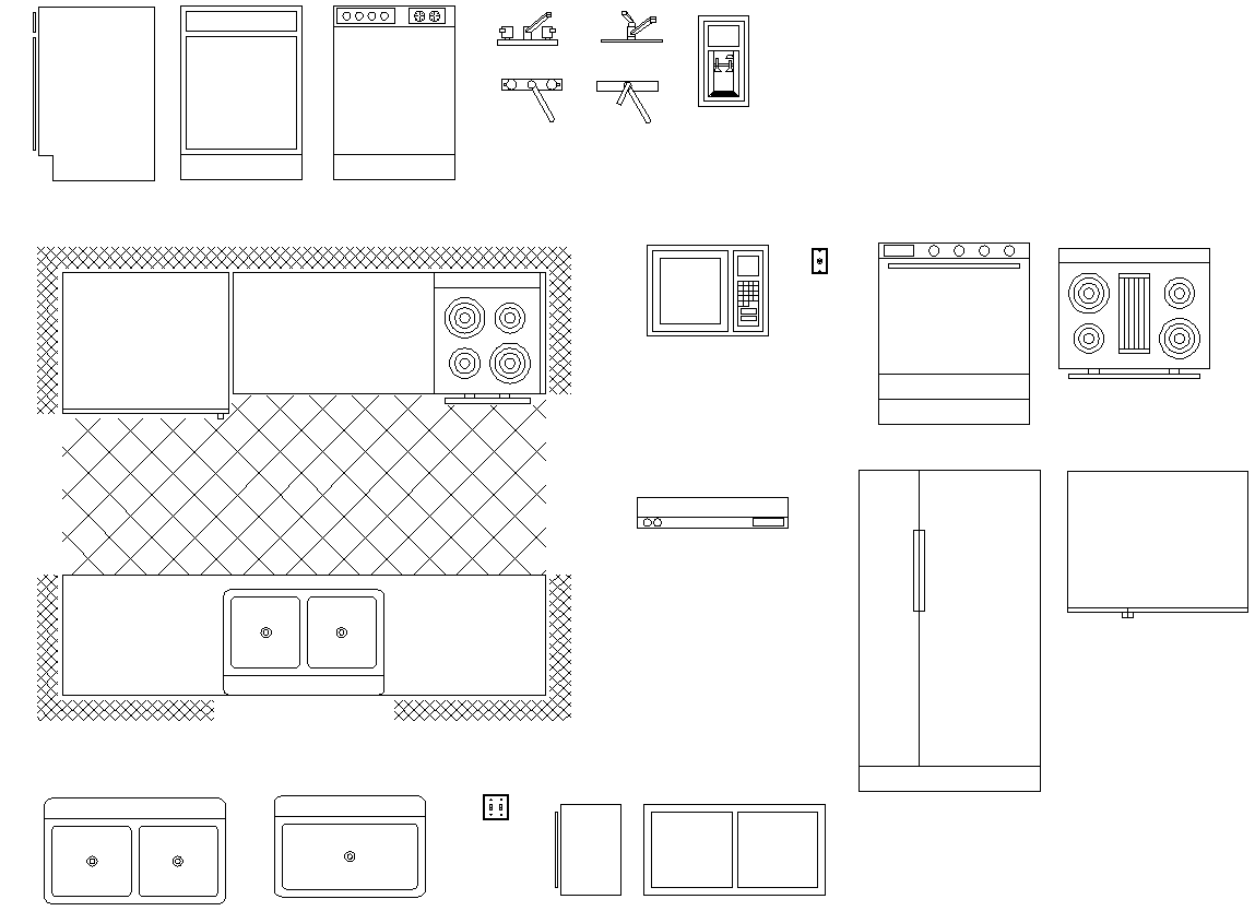 Kitchen equipment cad drawing is given in this cad file. Download this ...