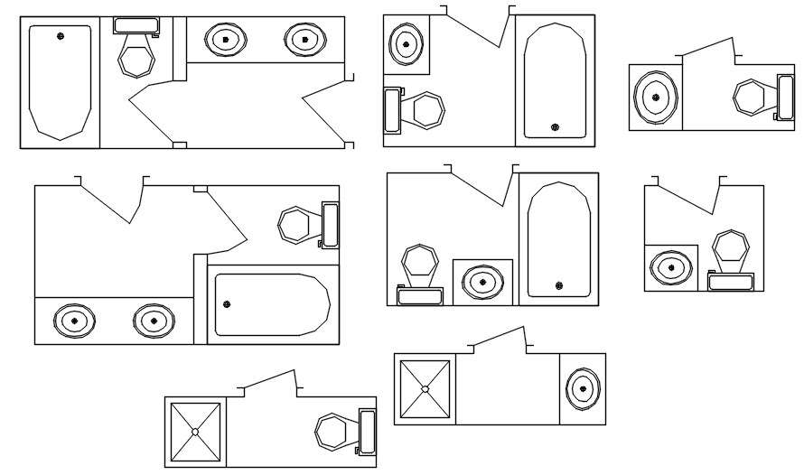 2d Plan Of Bathroom Layout Cad Blocks In AutoCAD Dwg File Cadbull