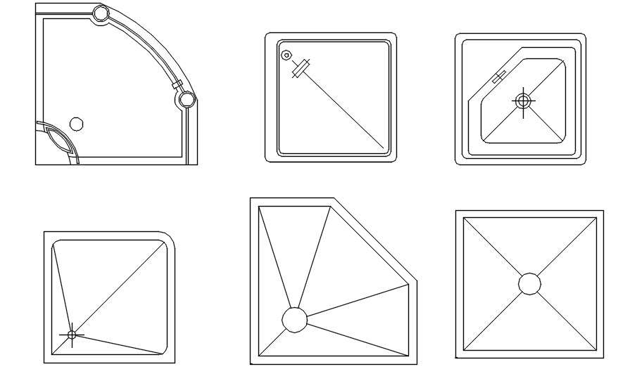 2d plan of shower area tub cad blocks in AutoCAD, dwg file. Cadbull