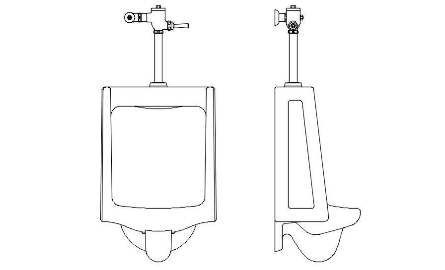 2d square urinal cad blocks in AutoCAD, dwg file. Cadbull
