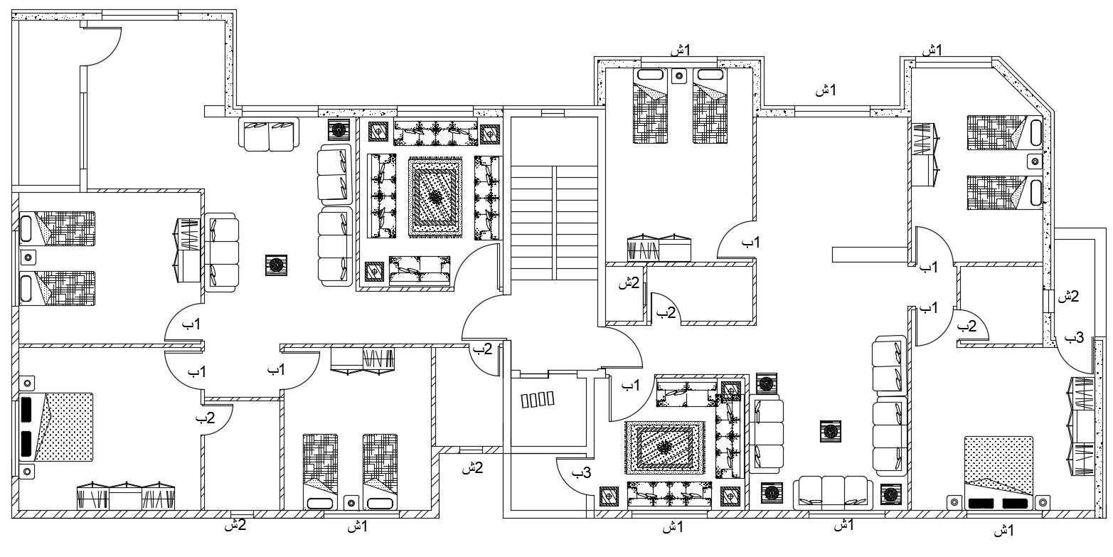 3 Bhk House Plan With Furniture Layout Plan Cad Drawing Dwg File Cadbull Images