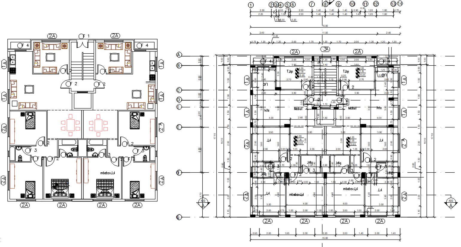 3 BHK Apartment Plan With Dimension DWG File - Cadbull