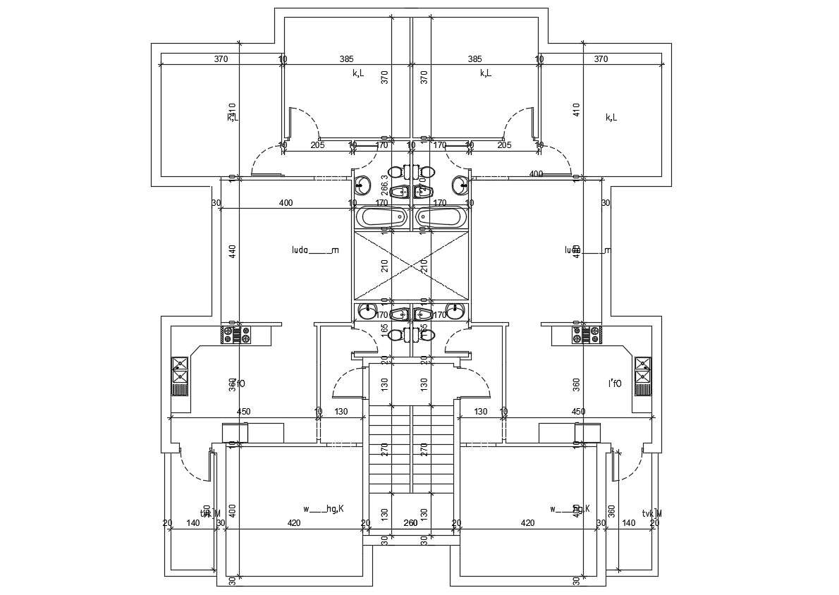 3 Bhk Apartment Planning With Dimension Design Drawing - Cadbull