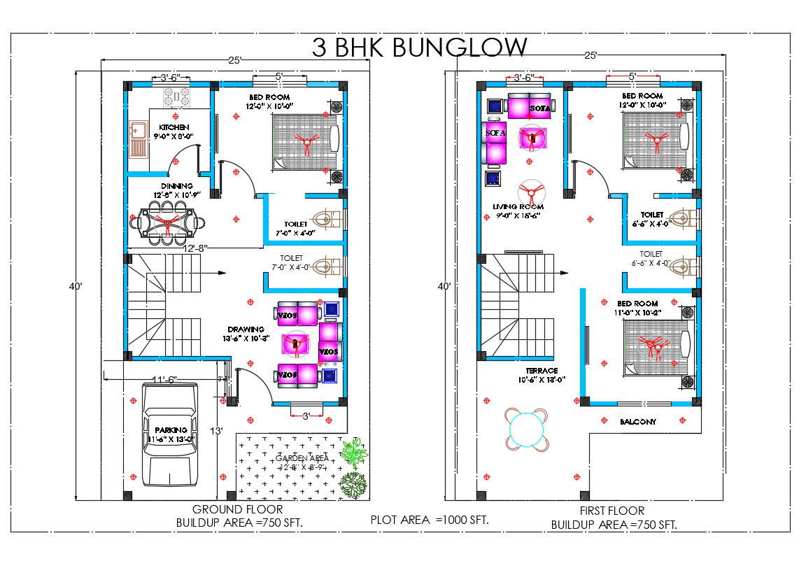 X Feet Bhk House Floor Plan Dwg File Cadbull My XXX Hot Girl