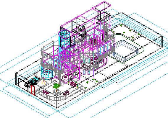 3 D house plan detail dwg file - Cadbull