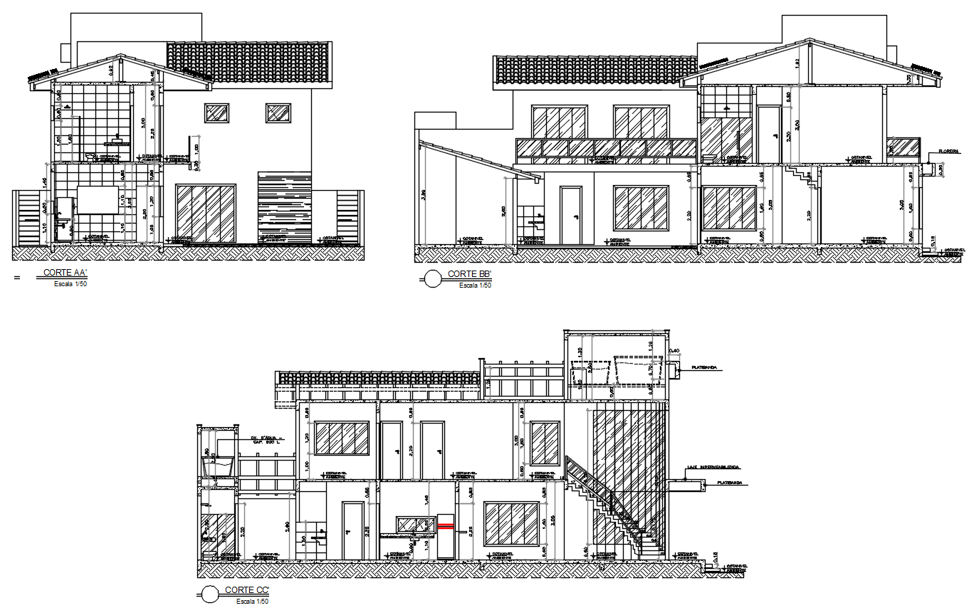 300 Square Meter House Building Section And Elevation Design Download